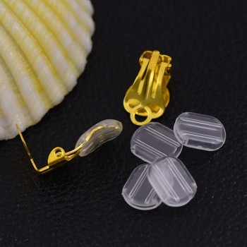 50 PCS White Transparent Soft Silicone Anti-Pain Pad Ear Clip Anti-Pain Pad For Earrings Accessories DIY Jewelry Findings