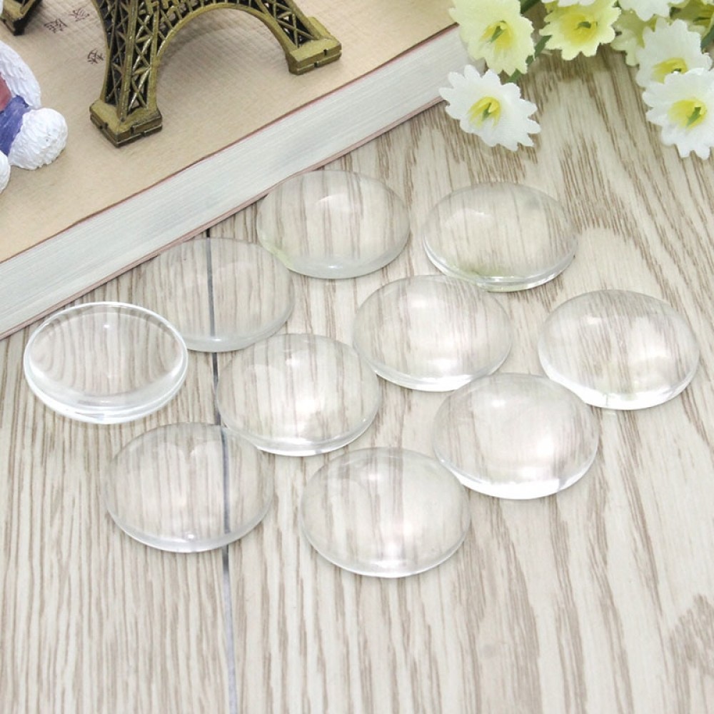 8mm 10mm 12mm 14mm 16mm 18mm 20mm 25mm 30mm Round Flat Back Clear Glass Cabochon, High Quality, New store Promotion