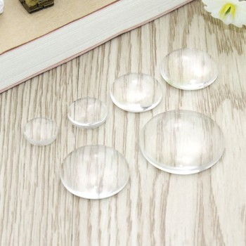 8mm 10mm 12mm 14mm 16mm 18mm 20mm 25mm 30mm Round Flat Back Clear Glass Cabochon, High Quality, New store Promotion