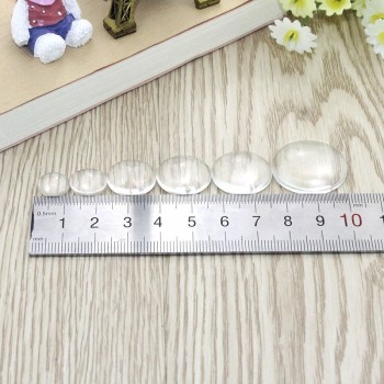 8mm 10mm 12mm 14mm 16mm 18mm 20mm 25mm 30mm Round Flat Back Clear Glass Cabochon, High Quality, New store Promotion