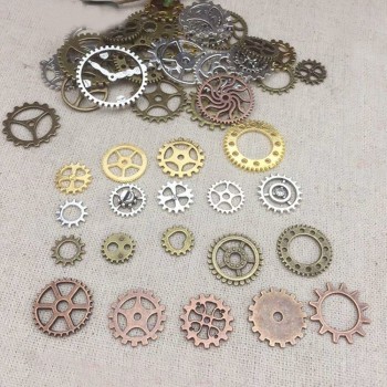Vintage Mixed Steampunk Punk Style Gear Cogs Pendants Necklace Accessories DIY Jewelry Making