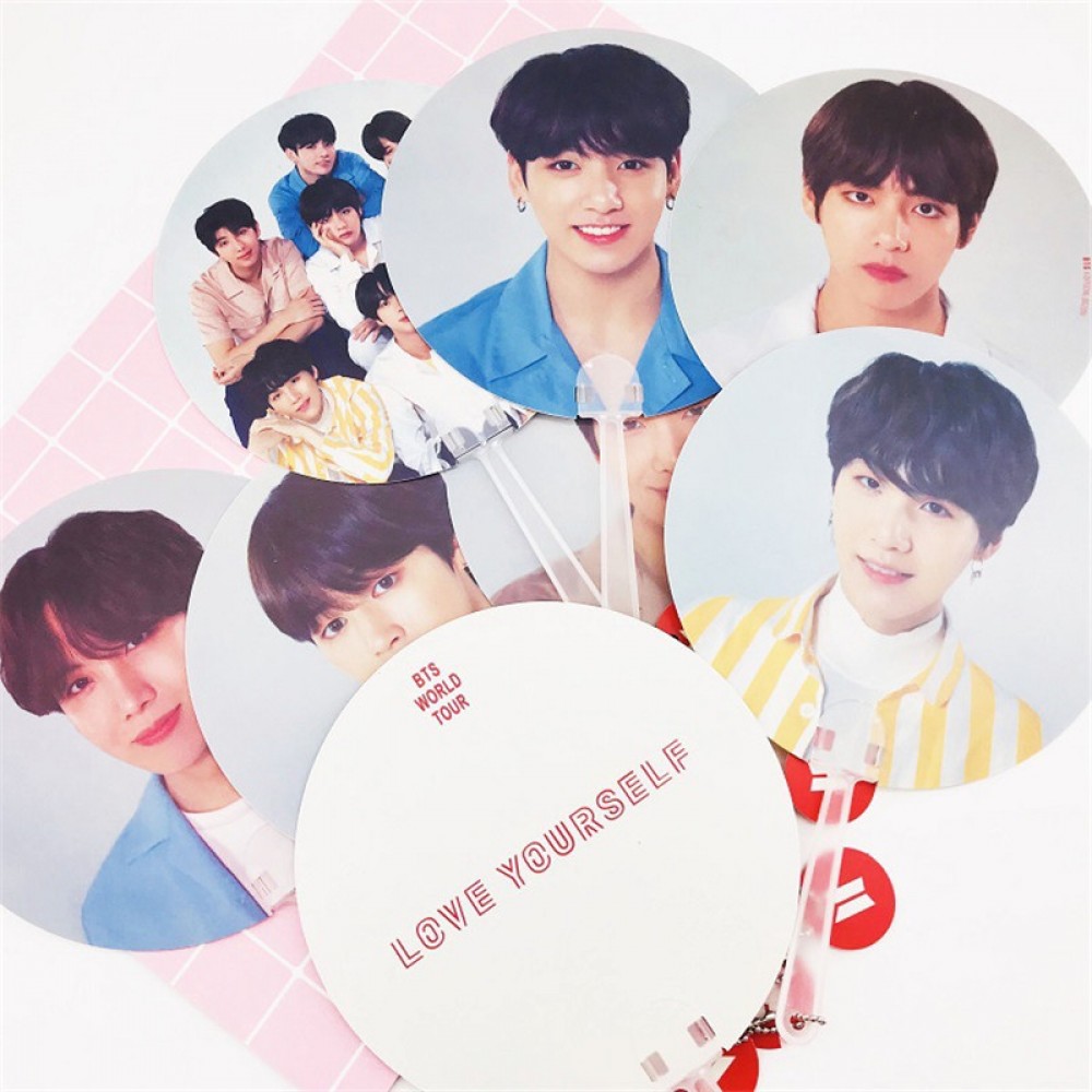 Kpop Bangtan Boys BTS WORLD TOUR Same Translucent Fans LOVE YOURSELF ANSWER Concert Same Fans 18X18 CM