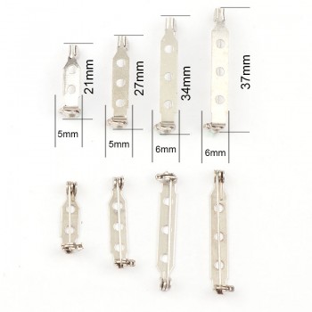 New White K Plated Iron Brooch Base Back Bar Badge Holder Safe Lock Brooch Pins DIY Jewelry Findings Jewelry Accessories