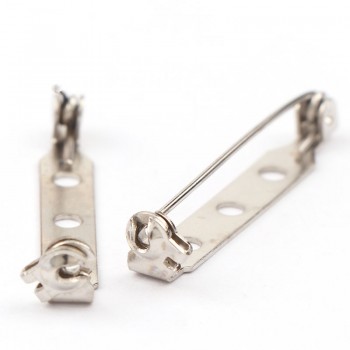 New White K Plated Iron Brooch Base Back Bar Badge Holder Safe Lock Brooch Pins DIY Jewelry Findings Jewelry Accessories