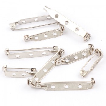 New White K Plated Iron Brooch Base Back Bar Badge Holder Safe Lock Brooch Pins DIY Jewelry Findings Jewelry Accessories