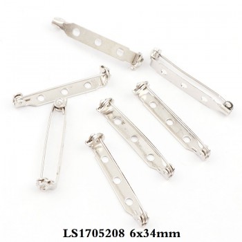 New White K Plated Iron Brooch Base Back Bar Badge Holder Safe Lock Brooch Pins DIY Jewelry Findings Jewelry Accessories
