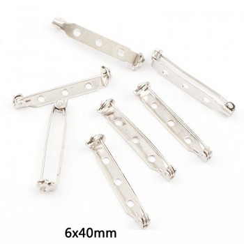 New White K Plated Iron Brooch Base Back Bar Badge Holder Safe Lock Brooch Pins DIY Jewelry Findings Jewelry Accessories