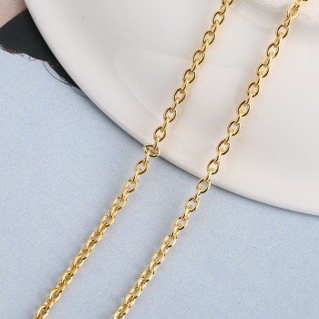 ACLOVEX 10m/lot Width 2mm Metal Iron Rolo Link Chains Bulk Gold Silver Color Necklace Chain Bracelet Findings For Jewelry Making