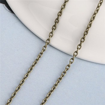 ACLOVEX 10m/lot Width 2mm Metal Iron Rolo Link Chains Bulk Gold Silver Color Necklace Chain Bracelet Findings For Jewelry Making