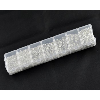 Doreen Box Lovely 1500 PCs  Silver Color Alloy Open Jump Rings For DIY Jewelry Making Components Mixed 3mm-8mm,1 Box (B08915)