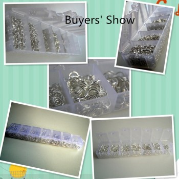 Doreen Box Lovely 1500 PCs  Silver Color Alloy Open Jump Rings For DIY Jewelry Making Components Mixed 3mm-8mm,1 Box (B08915)