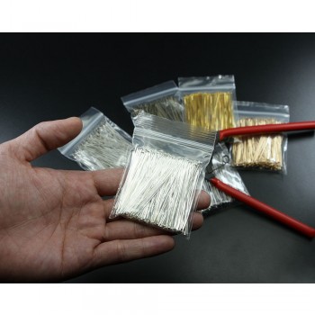 200pcs/bag 20 25 30 40 50 60 70 mm Flat Head Pins Gold/Silver/Red Copper/Rhodium/Bronze Headpins For Jewelry Findings Making DIY