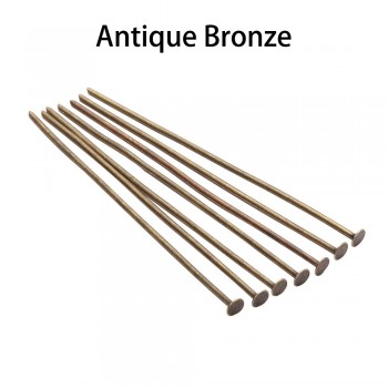 200pcs/bag 20 25 30 40 50 60 70 mm Flat Head Pins Gold/Silver/Red Copper/Rhodium/Bronze Headpins For Jewelry Findings Making DIY