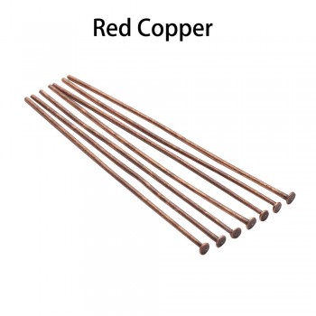200pcs/bag 20 25 30 40 50 60 70 mm Flat Head Pins Gold/Silver/Red Copper/Rhodium/Bronze Headpins For Jewelry Findings Making DIY