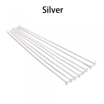 200pcs/bag 20 25 30 40 50 60 70 mm Flat Head Pins Gold/Silver/Red Copper/Rhodium/Bronze Headpins For Jewelry Findings Making DIY