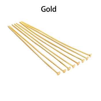 200pcs/bag 20 25 30 40 50 60 70 mm Flat Head Pins Gold/Silver/Red Copper/Rhodium/Bronze Headpins For Jewelry Findings Making DIY