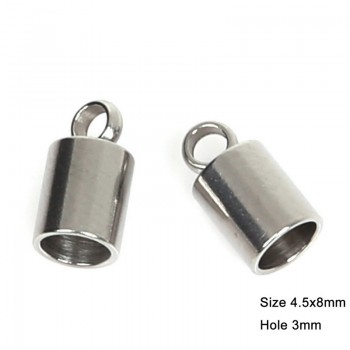 2/3/5/6/7/8/9mm 10pcs Stainless Steel Clasps Hooks Cords End Caps Cord For Jewelry Making Bracelet Necklace DIY Jewelry Findings