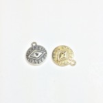 Eruifa Nice 20pcs 16mm Eye Coin Zinc alloy charms Wholesales necklace,earring bracelet jewelry DIY handmade 3 colors