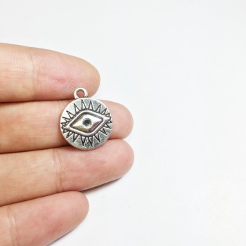 Eruifa Nice 20pcs 16mm Eye Coin Zinc alloy charms Wholesales necklace,earring bracelet jewelry DIY handmade 3 colors
