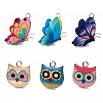 5pc Enamel Cute Butterfly Owl Charms Pendant For Diy Personalized Necklace And Bracelet Handmade Jewelry Findings