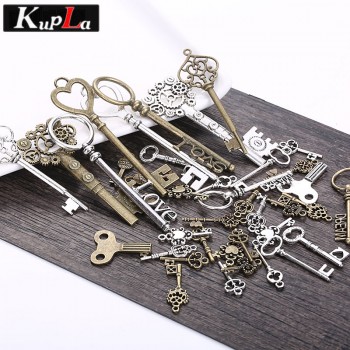 Vintage Metal Charms Classic DIY Fashion Handmade Decoration Key Shape Charms for Jewelry Making 40 pieces/lot
