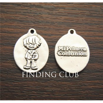 30pcs Antique Silver Zinc Alloy Boy And Girl The First Communion Charms Pendants Fit Diy Necklace Lover Jewelry Making
