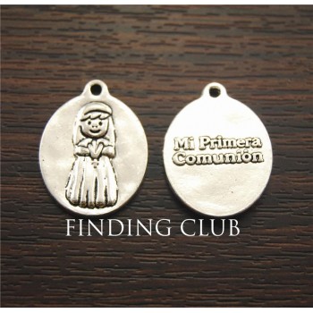 30pcs Antique Silver Zinc Alloy Boy And Girl The First Communion Charms Pendants Fit Diy Necklace Lover Jewelry Making