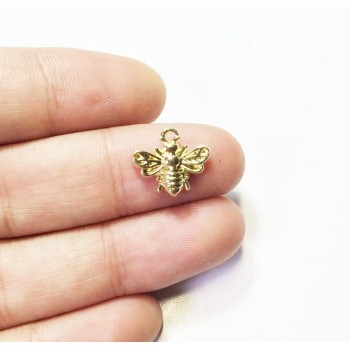 Eruifa 20pcs 13*12mm Mini Bee Charms Zinc Alloy necklace,earring bracelet jewelry DIY handmade 2 colors