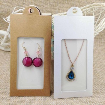 50PCS various color gift packageamp; display window box candy box with hanger necklace /earring jewelry packing window box