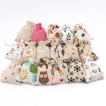 5pcs/lot Small Cotton Bags 10x14 13x18 15x20cm Wedding Drawstring Gift Bag Pouches Nice Cosmetic Bracelet Jewelry Packaging Bags