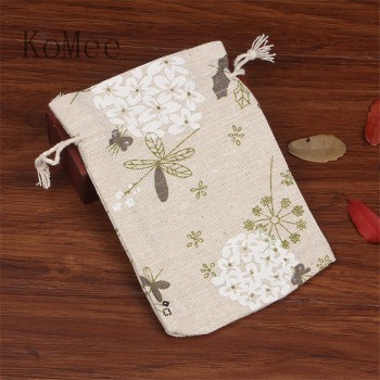 5pcs/lot Small Cotton Bags 10x14 13x18 15x20cm Wedding Drawstring Gift Bag Pouches Nice Cosmetic Bracelet Jewelry Packaging Bags