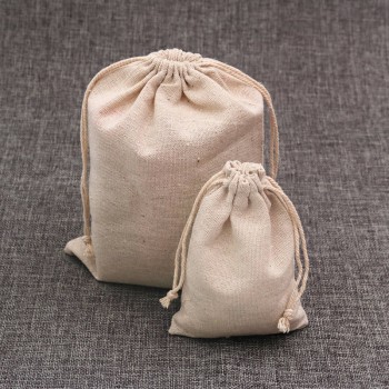 5pcs/lot Small Cotton Bags 10x14 13x18 15x20cm Wedding Drawstring Gift Bag Pouches Nice Cosmetic Bracelet Jewelry Packaging Bags