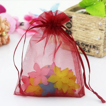 100pcs 5x7 7x9 9x12 CM Small Organza Bags Jewelry Packaging Bags Wedding Party Decoration Drawable Gift Bags Pouches 22 colors