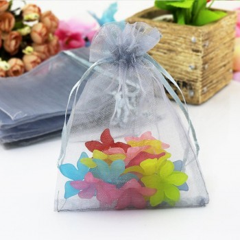 100pcs 5x7 7x9 9x12 CM Small Organza Bags Jewelry Packaging Bags Wedding Party Decoration Drawable Gift Bags Pouches 22 colors