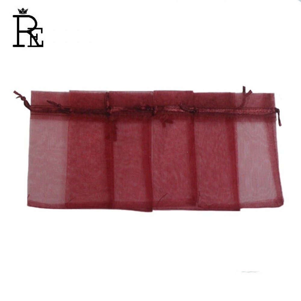 RE 100pcs/bag Bordeaux Color Jewelry Bag 7x9cm Organza bag Jewelry Packaging Display amp; Jewelry Pouches