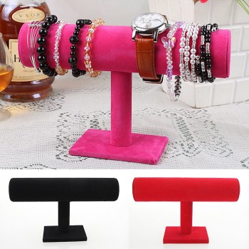 1Pcs Black Rose Red 3 Colors Bracelet Chain Watch Holder T bar Rack Jewelry Display Organizer Stand Holder Packaging