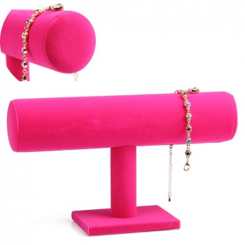 1Pcs Black Rose Red 3 Colors Bracelet Chain Watch Holder T bar Rack Jewelry Display Organizer Stand Holder Packaging
