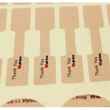 2017 New  Thank You folded ring price labe jewelry products brand price tag label sticker 100pcs per lot 6*1.20cm