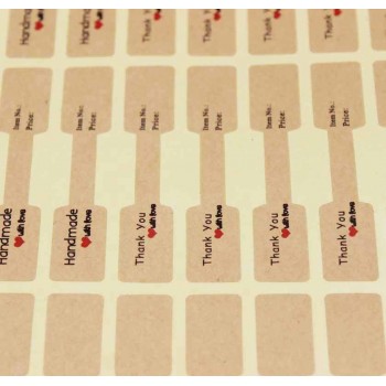2017 New  Thank You folded ring price labe jewelry products brand price tag label sticker 100pcs per lot 6*1.20cm