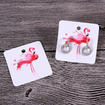 Hotsale 100Pieces/Lot 5X5CM Earrings Dispaly Fashion Jewelry Colorful Card Organizer Tags DIY handmade Earring Stud Packing Card