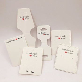 100pcs Kraft Handmade With Love Jewelry Cards,Necklace/Earring/Hairpin/Pendant Packing Cards,Love Jewelry Displays Cards