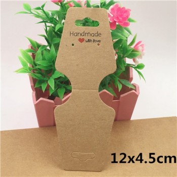 100pcs Kraft Handmade With Love Jewelry Cards,Necklace/Earring/Hairpin/Pendant Packing Cards,Love Jewelry Displays Cards
