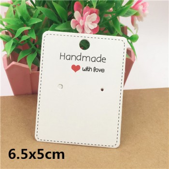 100pcs Kraft Handmade With Love Jewelry Cards,Necklace/Earring/Hairpin/Pendant Packing Cards,Love Jewelry Displays Cards