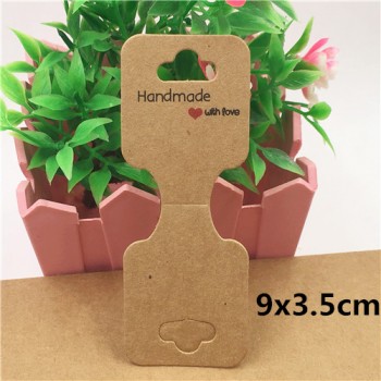 100pcs Kraft Handmade With Love Jewelry Cards,Necklace/Earring/Hairpin/Pendant Packing Cards,Love Jewelry Displays Cards
