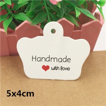100pcs Kraft Handmade With Love Jewelry Cards,Necklace/Earring/Hairpin/Pendant Packing Cards,Love Jewelry Displays Cards