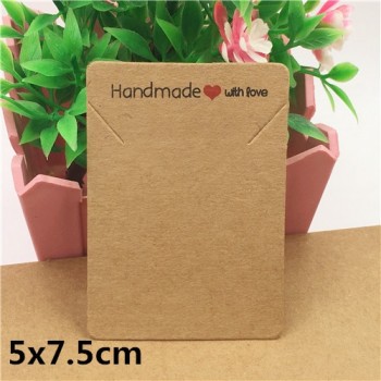 100pcs Kraft Handmade With Love Jewelry Cards,Necklace/Earring/Hairpin/Pendant Packing Cards,Love Jewelry Displays Cards