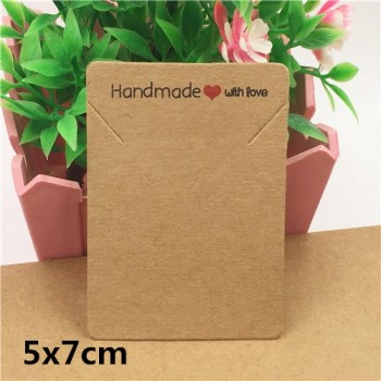 100pcs Kraft Handmade With Love Jewelry Cards,Necklace/Earring/Hairpin/Pendant Packing Cards,Love Jewelry Displays Cards