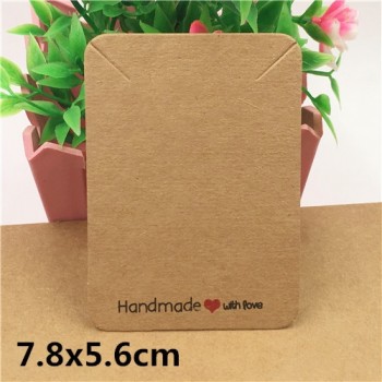 100pcs Kraft Handmade With Love Jewelry Cards,Necklace/Earring/Hairpin/Pendant Packing Cards,Love Jewelry Displays Cards