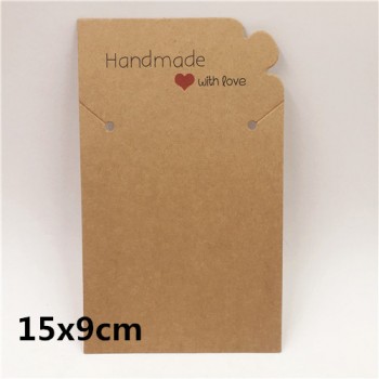 100pcs Kraft Handmade With Love Jewelry Cards,Necklace/Earring/Hairpin/Pendant Packing Cards,Love Jewelry Displays Cards