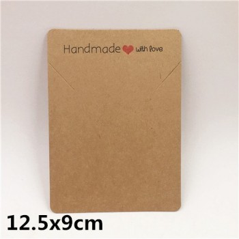 100pcs Kraft Handmade With Love Jewelry Cards,Necklace/Earring/Hairpin/Pendant Packing Cards,Love Jewelry Displays Cards